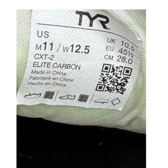 TYR CXT-2 Elite Carbon Training Shoes White Gum Mens 11 Womens 12.5 Sneakers - Picture 13 of 13